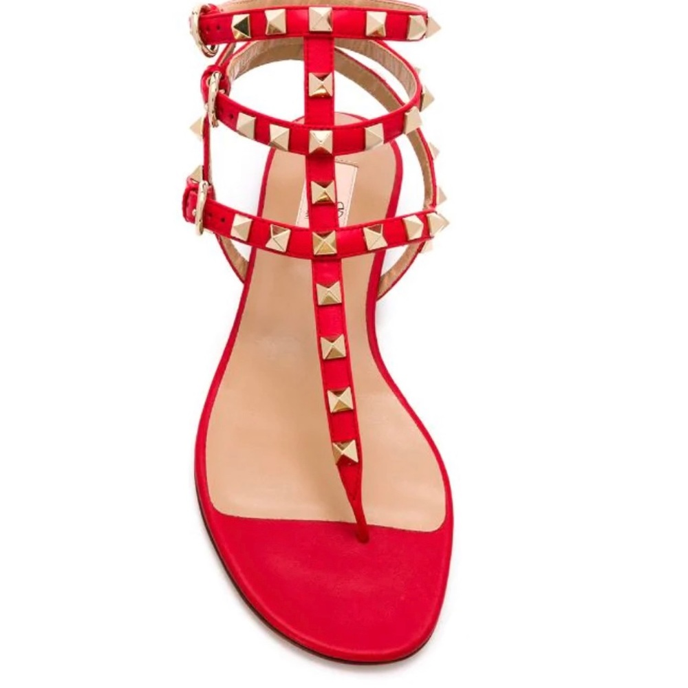 Valentino Rockstud Caged Leather Ankle Strap Sandal size 37,
NWT